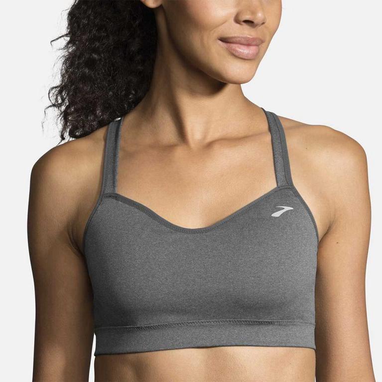 Brooks Uprise Crossback Womens Running Bra - Grey - Indonesia (DVNI-79256)